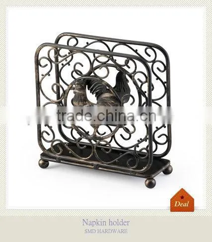 Metal square antique napkin holder