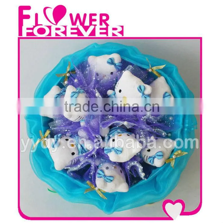 Lovely hello kitty flower plush valentines gift