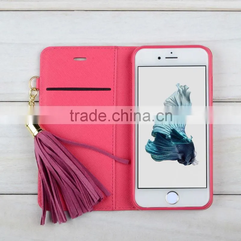 C&T Tassels Flip Wallet Credit ID Card Slot Holder Phone Case for iphone 6