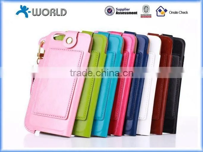 Muilt-function Ultrathin Leather Full Window Case for iPhone 6S with Card Slot and Stand