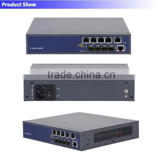 Mini 4PON GEPON OLT with 4*1000M Duplex Uplink Interface Support SNMP Telnet and CLI