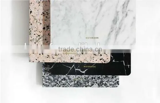 custom paper marble notebooks with gold foil logo