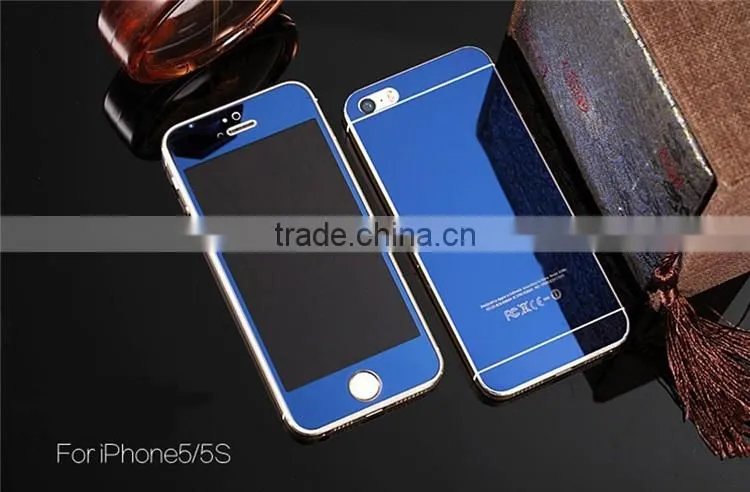 Colorful Tempered glass mirror screen protector for iphone6 Plating mirror screen cover