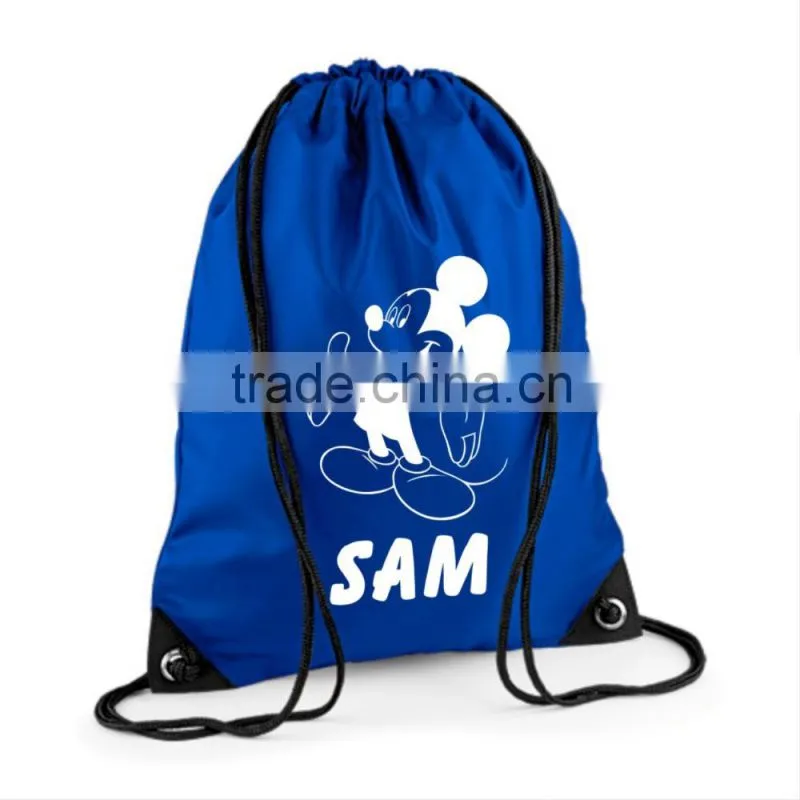 New fashion design china wholesale 100% cotton sport drawstring backpack
