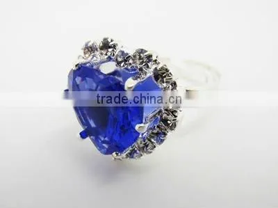 Ladies rhinestone heart rings,Purple heart ring,Fashion accessories