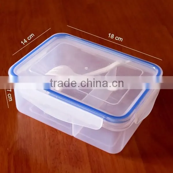 4 sides clip two compartment Leak-Proof plastic food container shantou