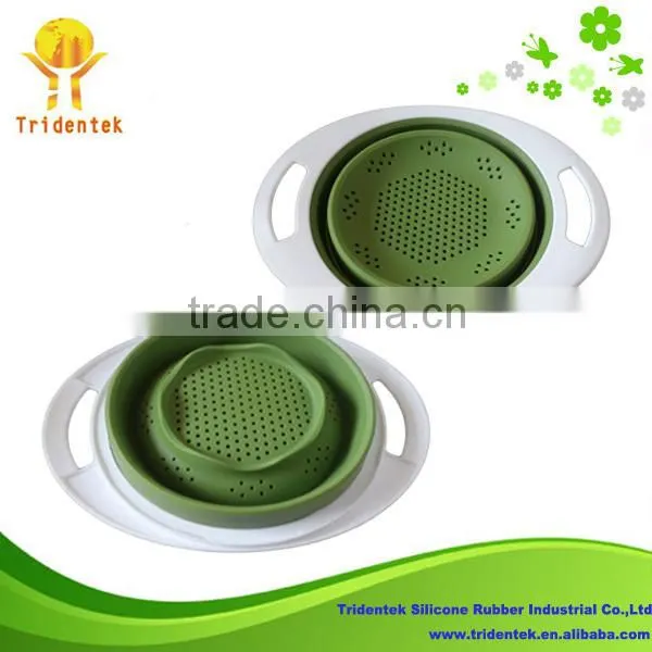Big Size Silicone Folding Colander Supplier
