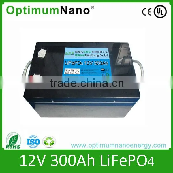 12V 300Ah LiFePO4 battery for inflatable boat with electric motor