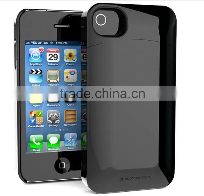 for iPhone 4 4S Slider Credit Card Holder Hard Case Cover Shell Drawer Locker