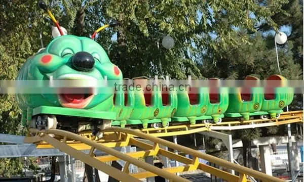 Theme park amusement rides mini roller coaster train slide dragon for children