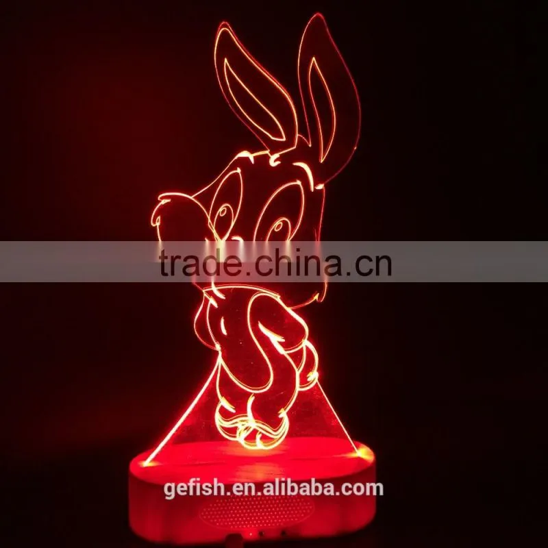 Customized laser cutting acrylic 3D display lamp with light