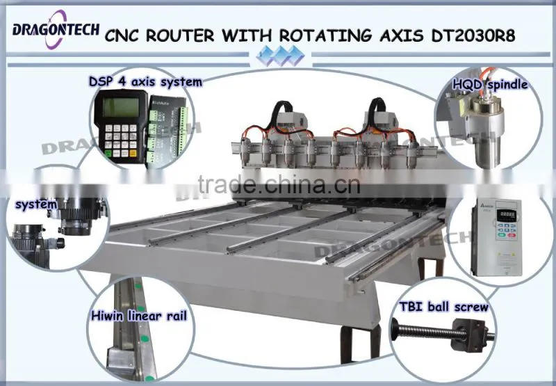 8 spindles 4 axis cnc router without table DT2030R8