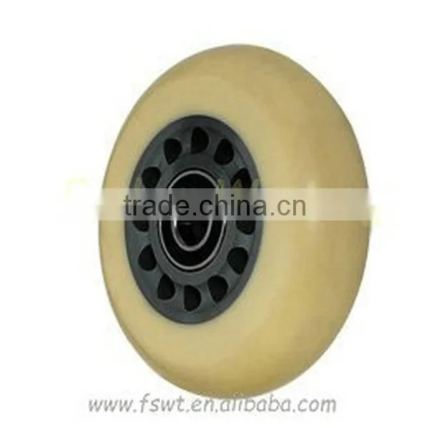 Medium Duty Yellowish Pattern Axis Double Brake Casters And Wheel