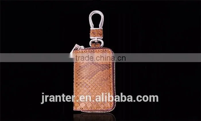 Custom python snakeskin key case for car,smart leather car key case