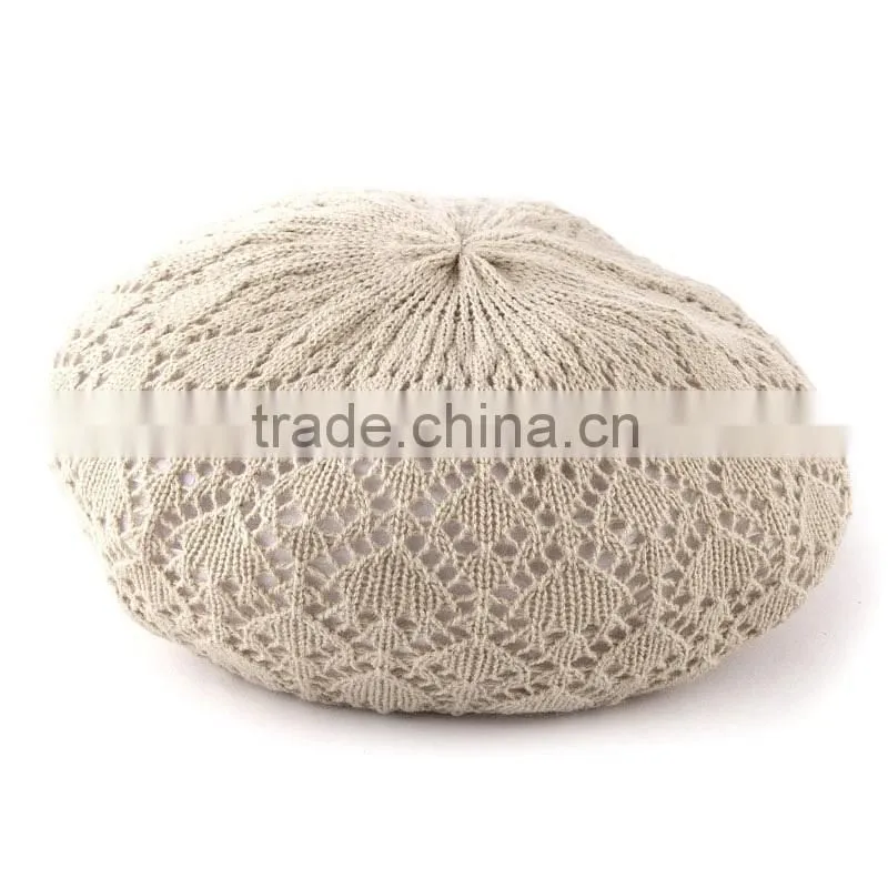 Fashion Red Crochet Beret Hats For Girls