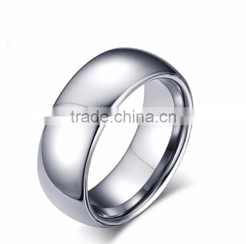 Men shinny silver blank tungsten ring