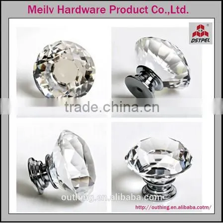 Beautiful design Crystal chrome furniture handle
