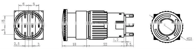 16mm emergency stop button