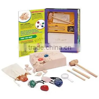 Deluxe Polished Gemstone, Rock and Mineral Treasure Dig Kit