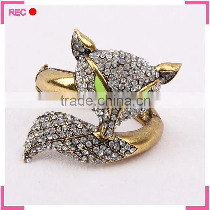 Girls fancy bangles gold color, fox shaped imitation gold jewellery bangles