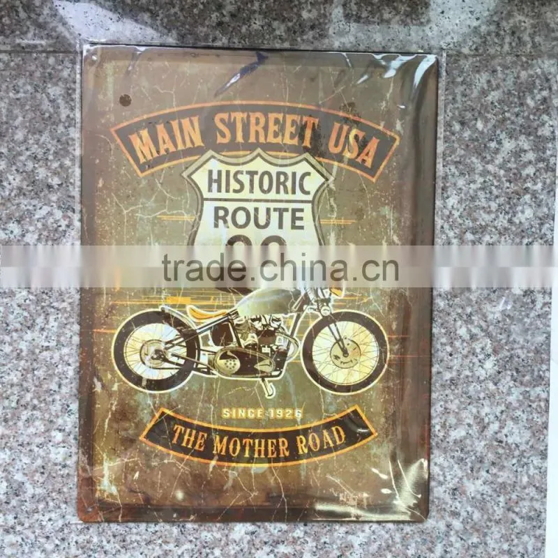Decorative custom embossed metal car sign tin plate sign