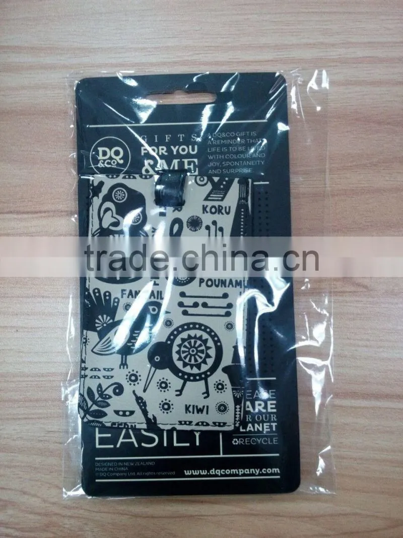 Alibaba China factory custom made leather luggage tag