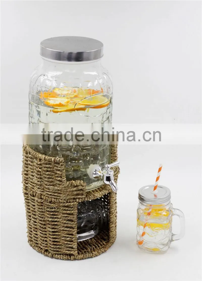 6L drink glass dispenser grass base