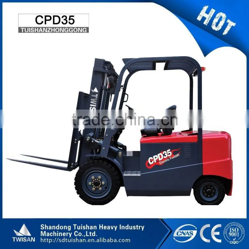 2015 factory cheap price 3.5T battery powered AC electric forklift truck