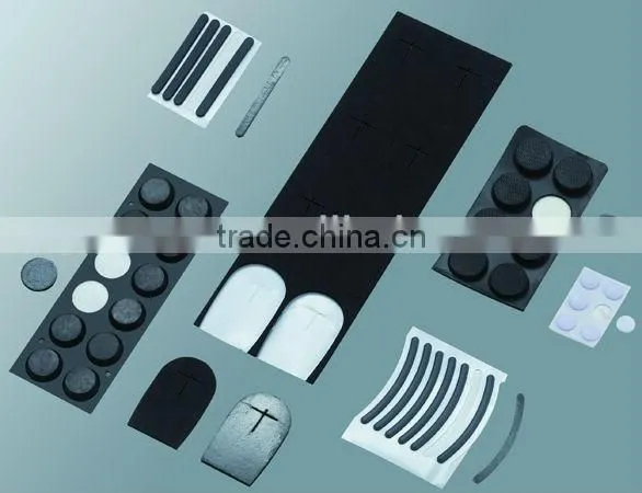 Non-slip adhesive silicone rubber foot pad