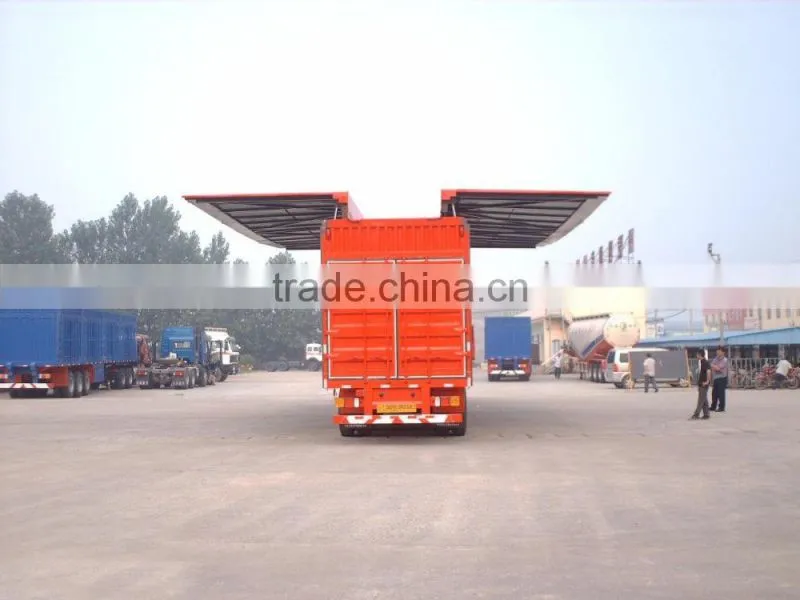 wing open van semi trailer/curtain side semi trailer sale