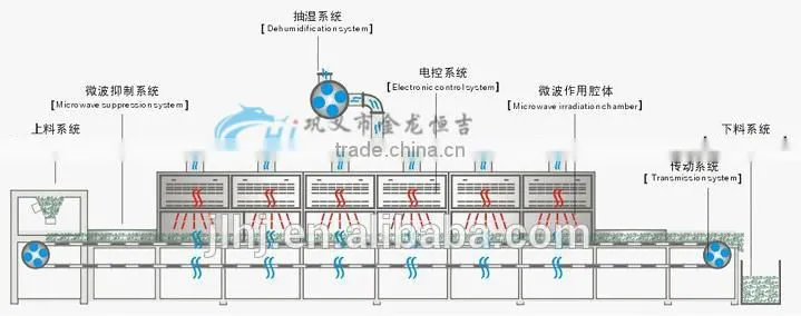 commercial indursrial food drying equipment/dried food dryer/Microwave Tunnel Dryer Machine