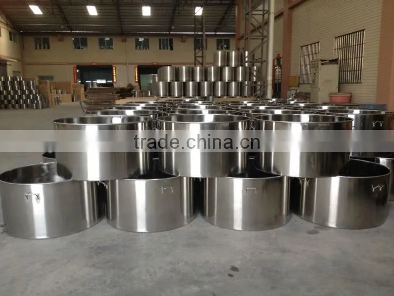 Large stainless steel commercial cooking pot