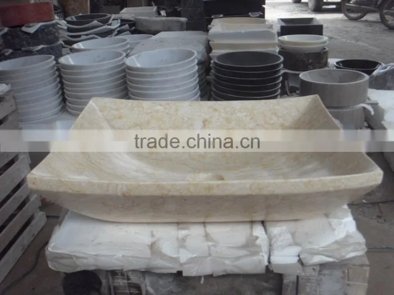 marble bathroom trough sink;antique trough sink;beige marble bathroom sink