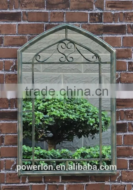 Small Antirust European Style Metal Framed Wall Mirror