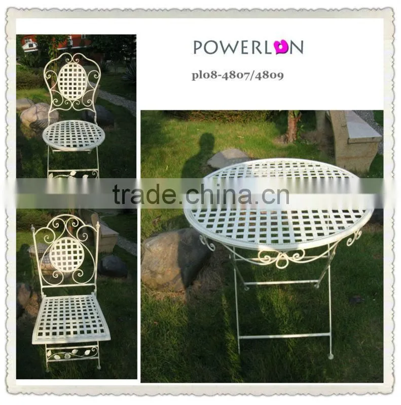 Outdoor Folding Patio Set Wrought Iron Garden Furniture