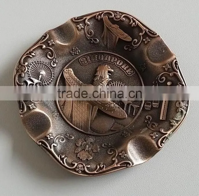antique metal souvenir ashtray