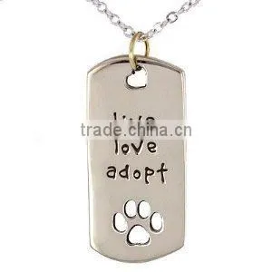 Logo Engrave Stainless steel dog tag with neckchain
