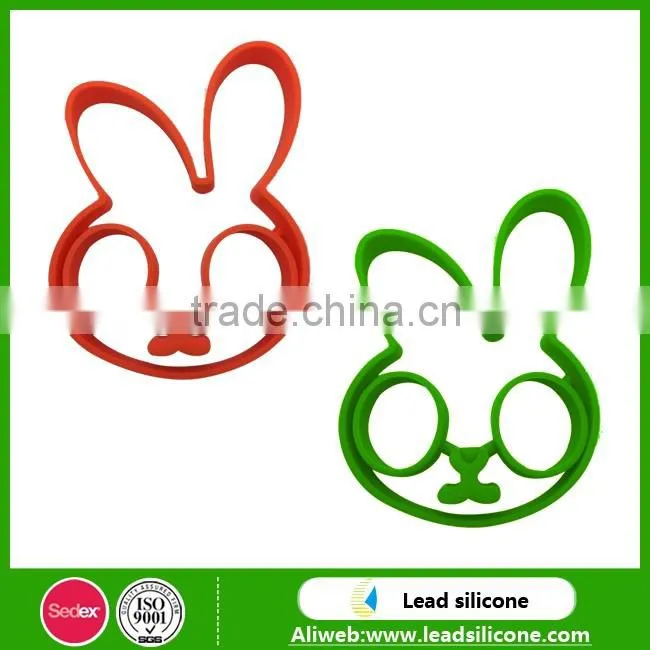 Kitchen Tool Lovely Rabbit Shape Silicone Fried Egg Ring , Silicone Fried Egg Mold