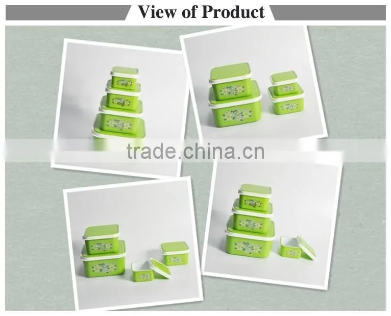 4 pieces food grade pp plastic storage container
