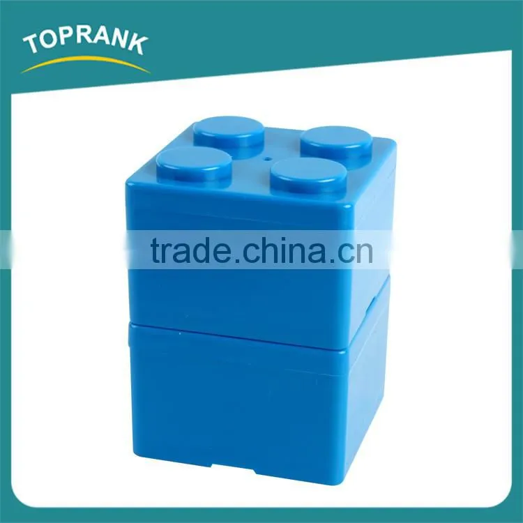 Multi-function desktop storage building blocks design plastic storage box with lid