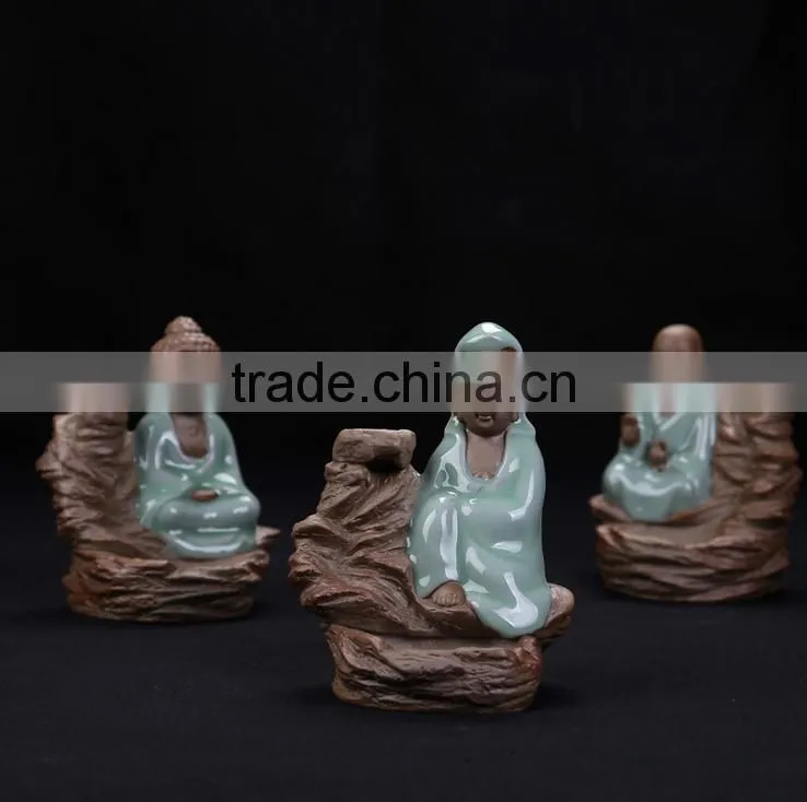 Buddha Guanyin Backflow Incense Burner Ceramic Crafts Decoration