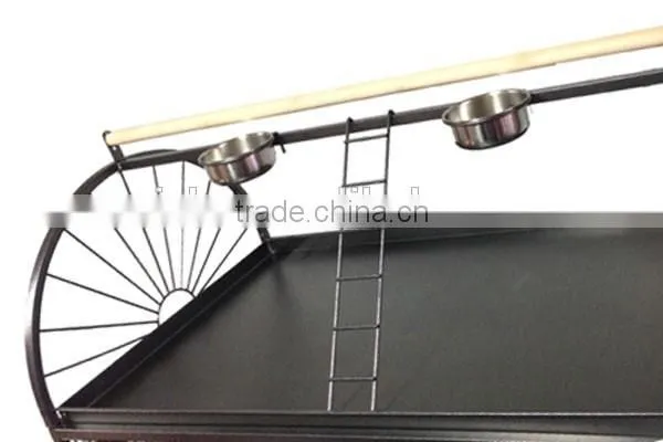 X Large 178cm Play Top Roof Parrot Aviary Bird Cage Perch Ladder On Wheels