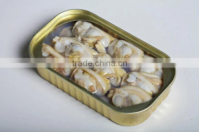 canned baby clam in brine tin