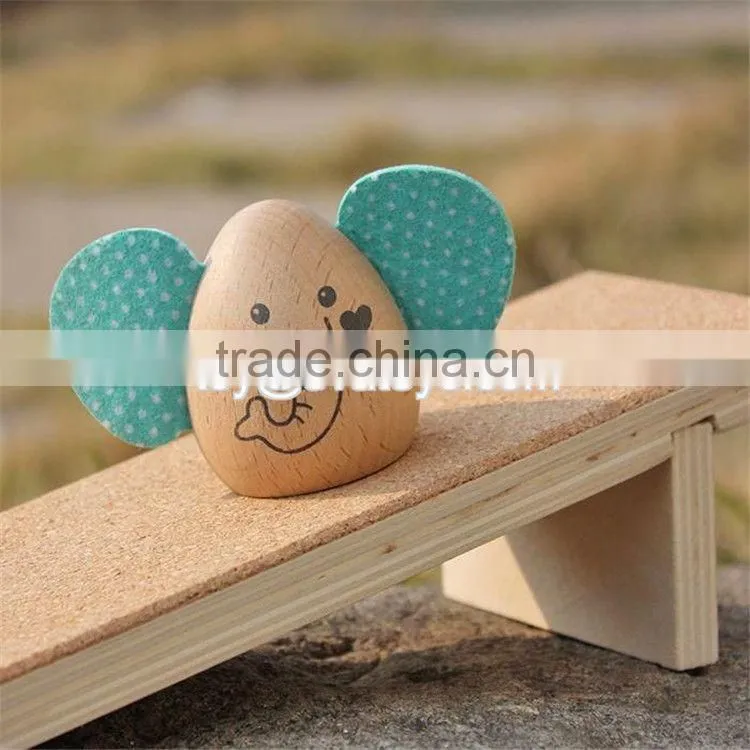New design cartoon elephant shape animals wooden toys for kids W01B038