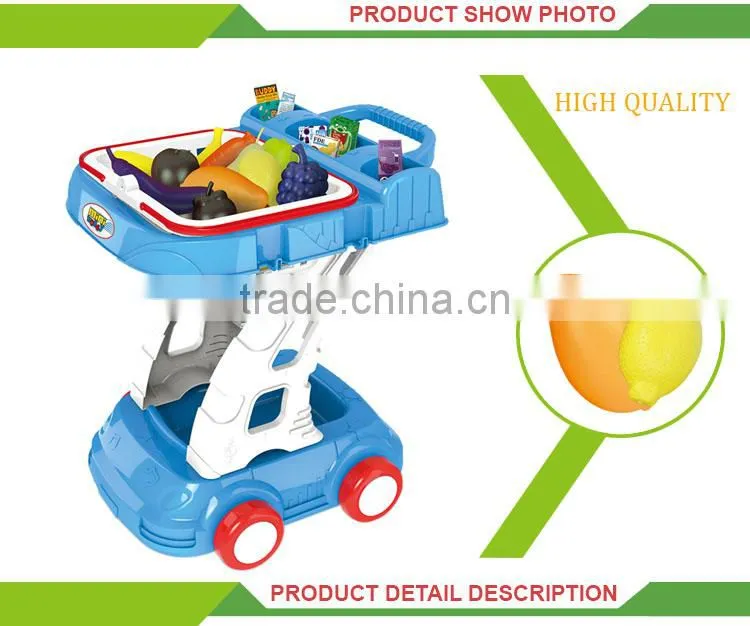 Kids kitchen pretend play set vegetable and fruit trolley