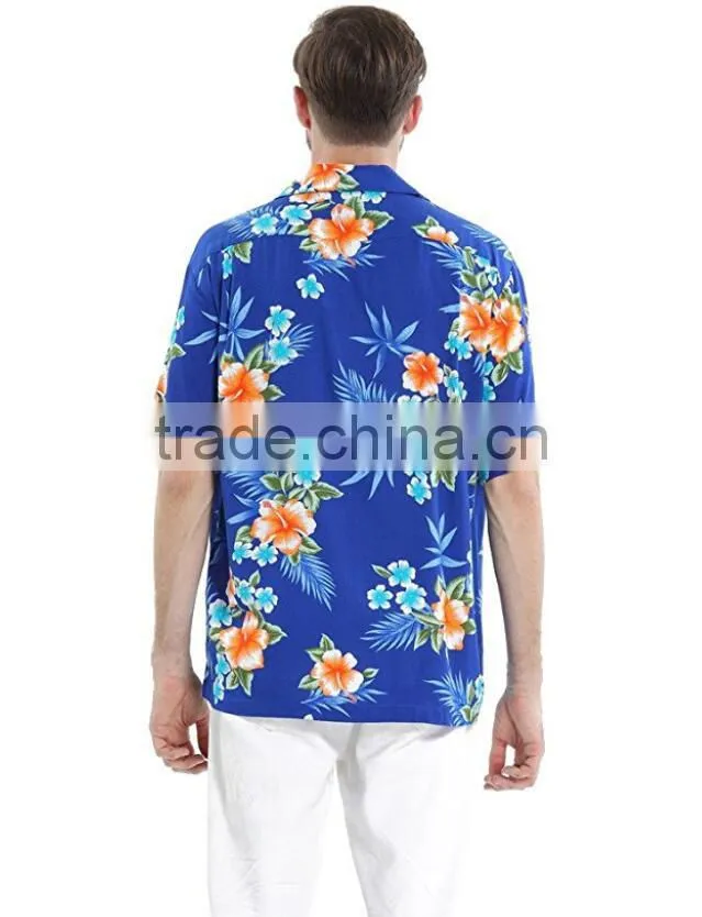 Wholesale Price Fashion Couple Tee Shirt Beach Wear Large Size Summer Cool Luau Cruise Party Custom Printed Hawaiian Shirt