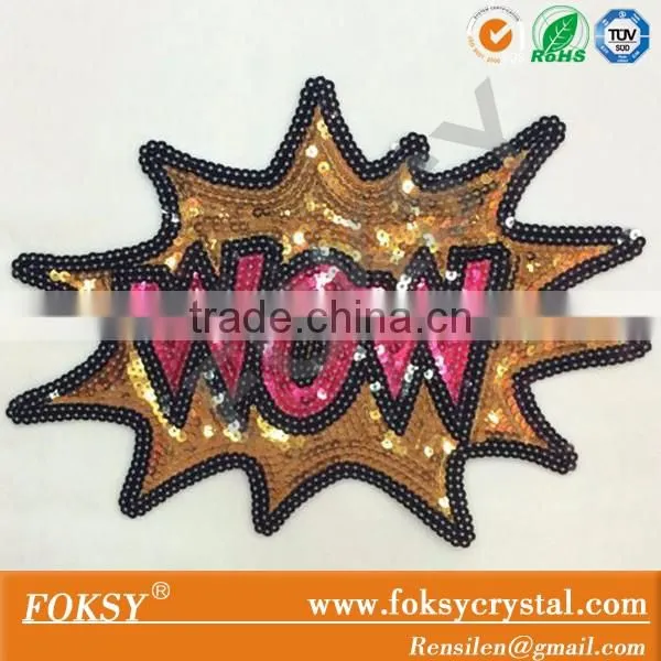 Sequin ZAP letter Embroidered Iron On Patches transfer
