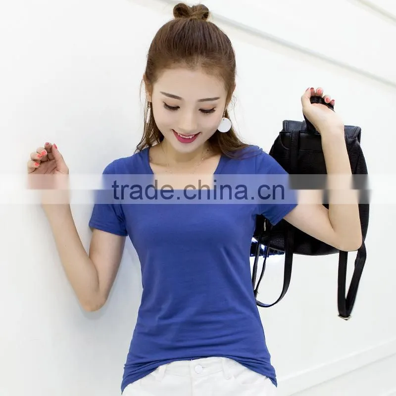 Short sleeves custom printing 100% cotton custom women t shirt