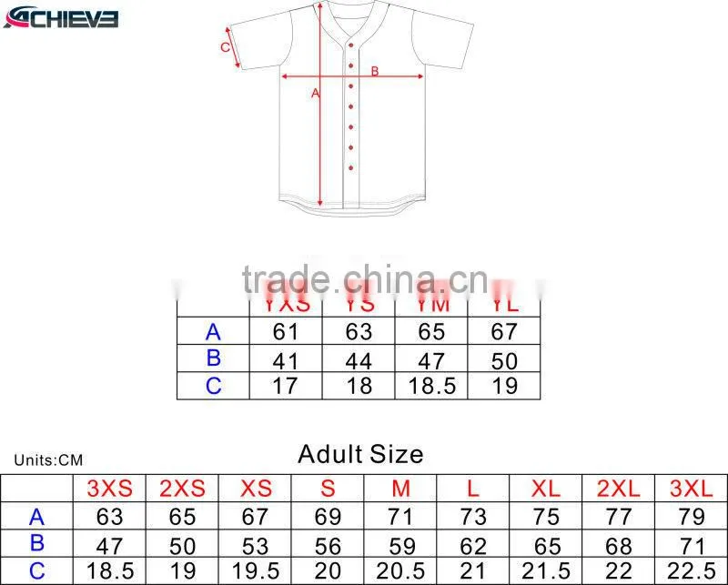 XL sublimation school baseball shirt custom professional baseball jersey
