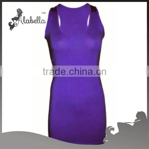 New womens plus scoop neck racer back sleeveless long jersey vest top size 16-20